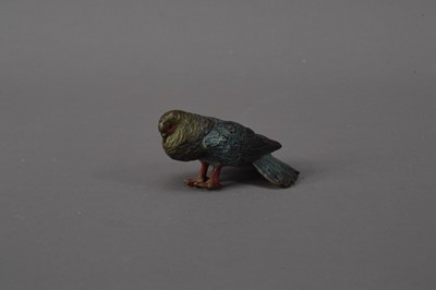 Lot 546 - A 20th century Austrian cold painted bronze figurine of a bird