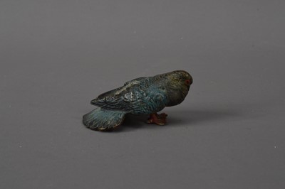 Lot 546 - A 20th century Austrian cold painted bronze figurine of a bird