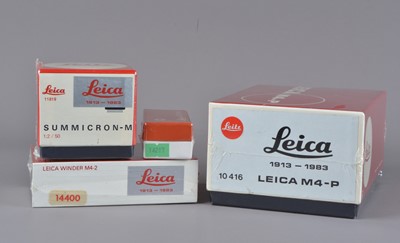 Lot 526 - A Factory-Sealed Leitz Canada Leica M4-P 70th Anniversary 1913-1983 Camera Set