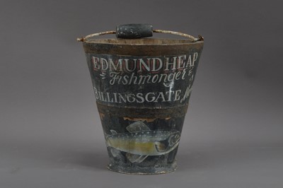 Lot 570 - An Edmund Heap fishmonger of Billingsgate wooden bucket