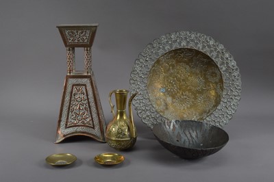 Lot 581 - A collection of Indian and Islamic brass and copper wares