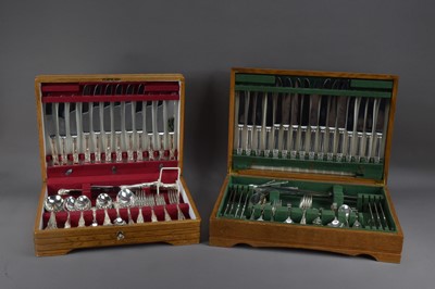 Lot 587 - Two canteens of stainless steel cutlery