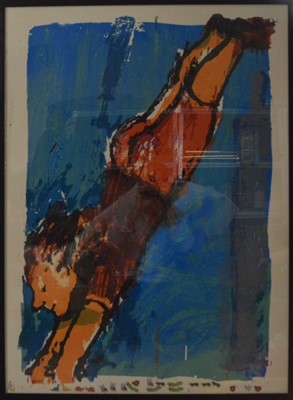 Lot 721 - A print of a boy diving