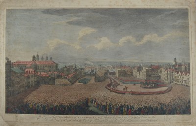 Lot 732 - An unframed coloured print of tower hill