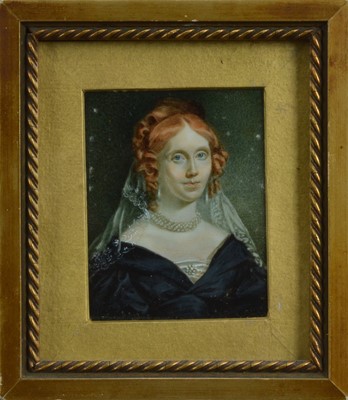 Lot 794 - A mid to late 19th century Portrait miniature on ivory of a lady