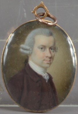 Lot 803 - A 19th century Portrait miniature locket on ivory of a Georgian man