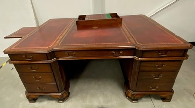 Lot 811 - A second half 20th century mahogany partners desk