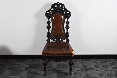 Lot 817 - A late 19th century Carolean style oak single chair