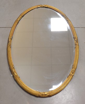 Lot 840 - A late 19th/early 20th century gilt framed oval mirror