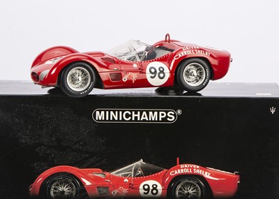 Lot 312 - Minichamps 1:18 Maserati Tipo 61 Times/Mirror GP 1960 (Carroll Shelby)