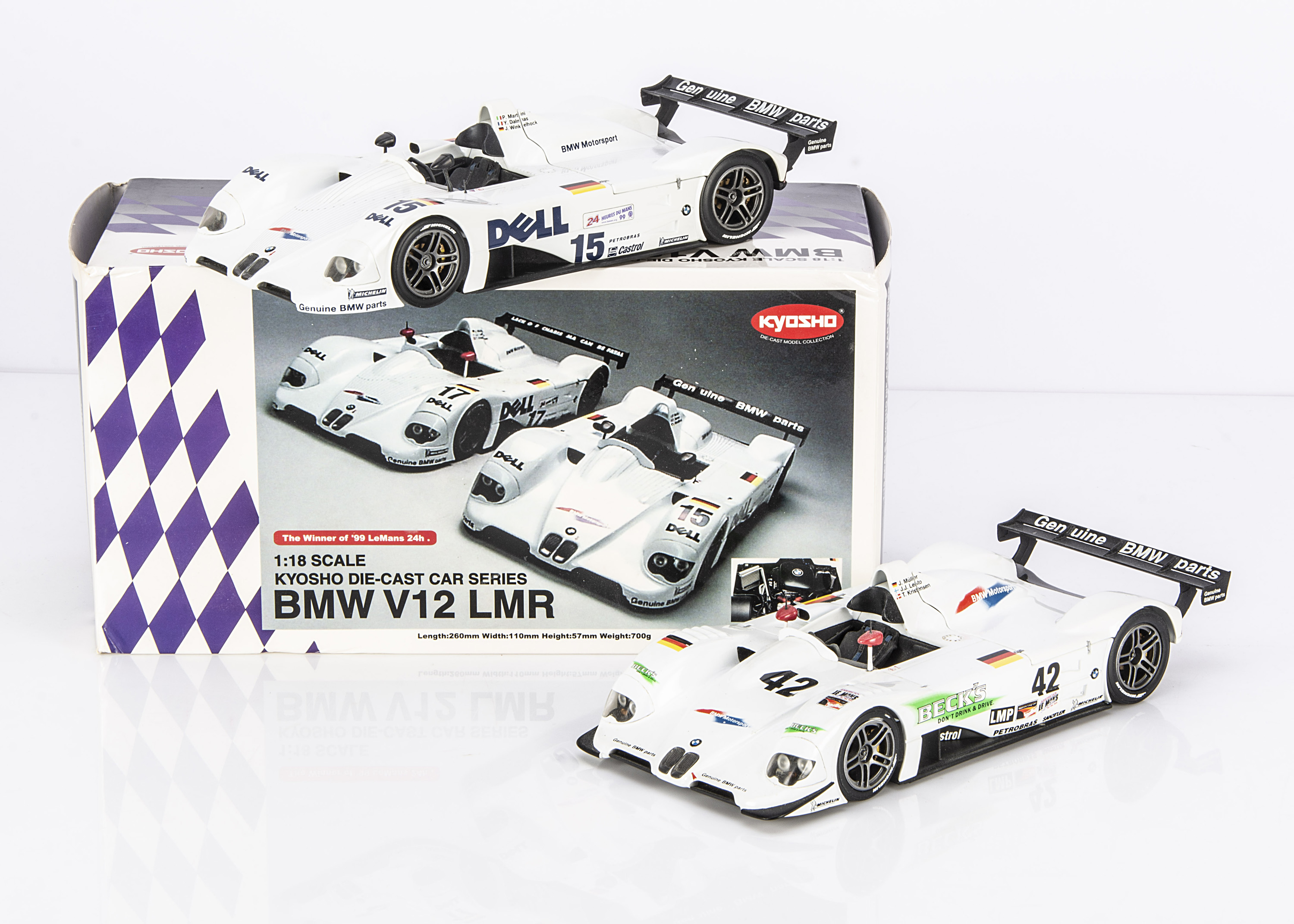 Lot 369 - Kyosho 1:18 BMW V12 LMR '99 Le Mans Winner