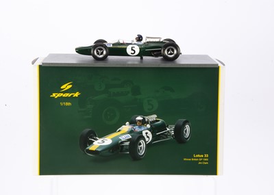 Lot 393 - A Spark Model 1:18 Lotus 33 No.5 Winner British GP Jim Clark 1965