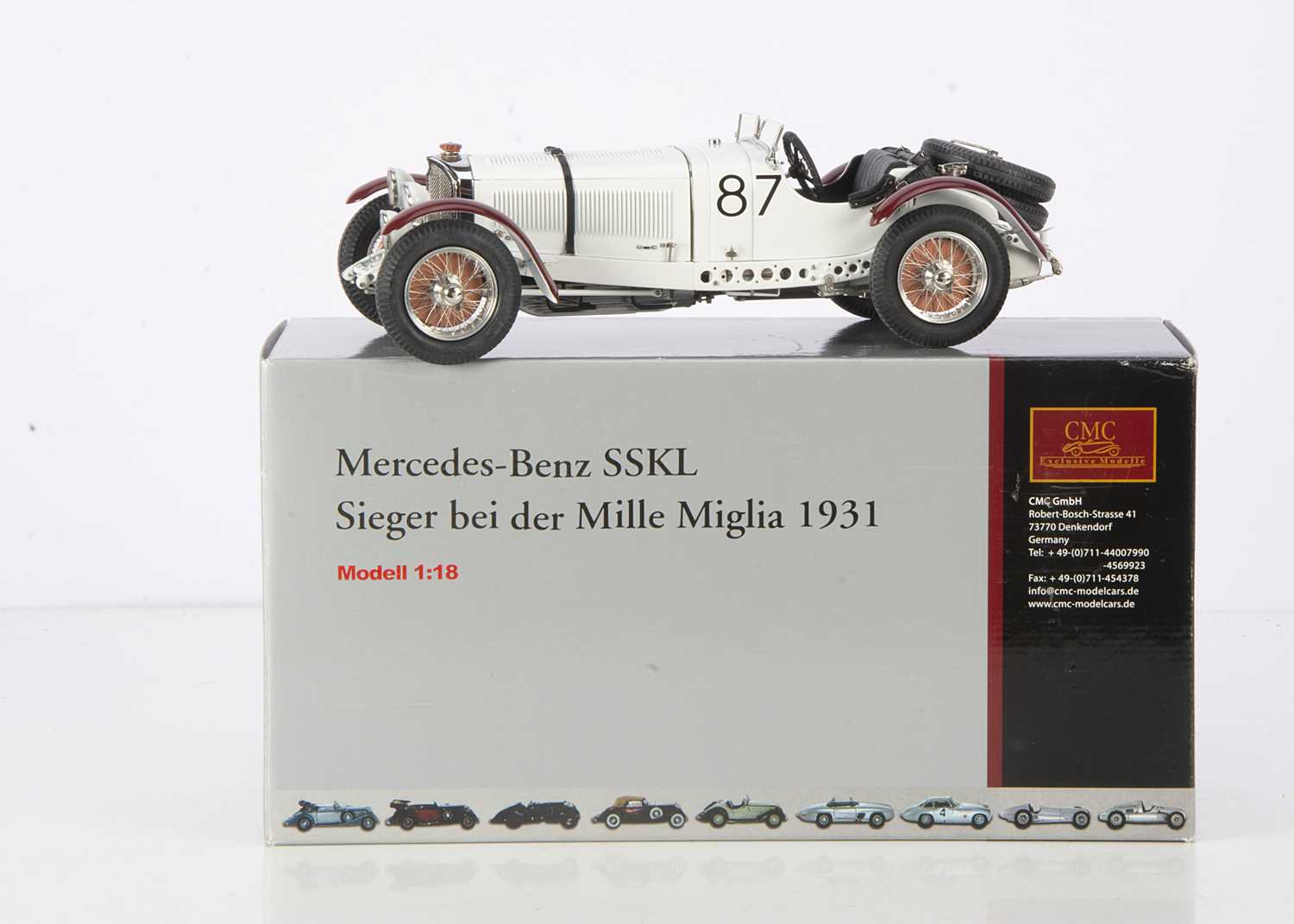 Lot 403 - A CMC 1:18 Mercedes-Benz SSKL Mille Miglia 1931