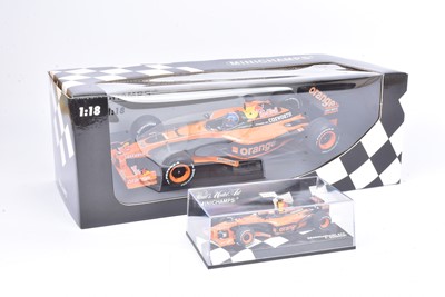 Lot 414 - Minchamps 1:18 Scale Orange Arrows and 1:43 Scale Example