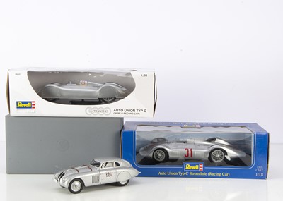 Lot 460 - Revell 1:18 Scale Auto Union Streamline Land speed and Racing Cars and Autoart BMW 328