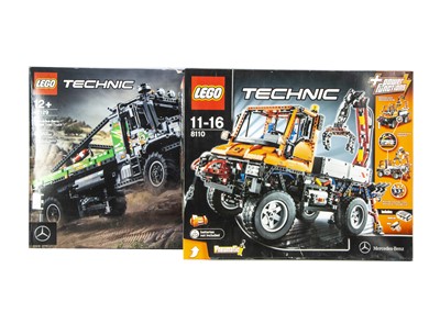 Lot 571 - Lego Technic Control Mercedes Benz Zetros Trial Truck and Unimog With Claw Arm
