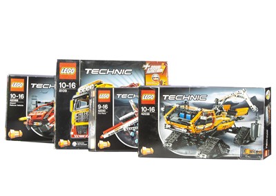 Lot 576 - Three Lego Technic Commercial Vehicles and Fire Plane (4)