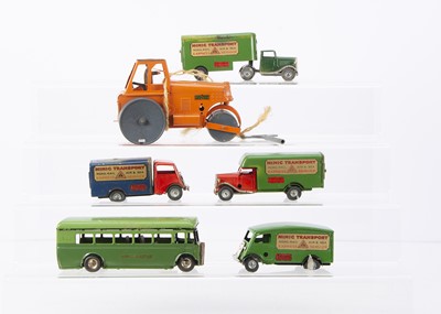 Lot 665 - Six unboxed Tri-ang Minic tinplate clockwork Vehicles