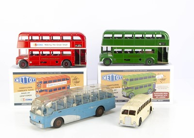 Lot 688 - Mettoy  vintage and Corgi Mettoy modern metal and plastic Buses