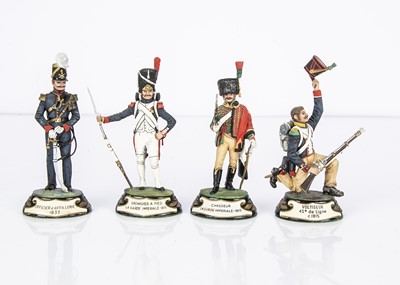 Lot 726 - Stadden factory-painted 75mm scale pewter figures comprising Napoleonic era French Army Grenadier a Pied la Garde Imperiale 1815