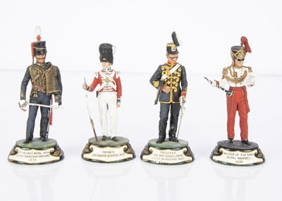 Lot 729 - Stadden factory-painted 75mm scale pewter figures comprising Victorian era British Army 8th The King's Royal Irish (Light) Dragoons (Hussars) 1854