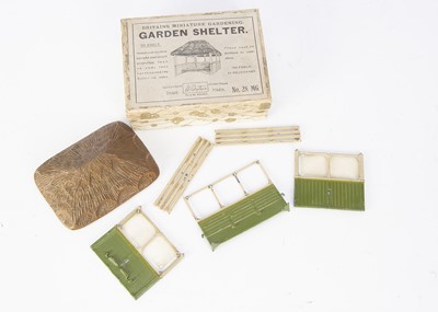 Lot 732 - Boxed Britains pre WW2 Miniature Gardening Series set 28MG Garden Shelter