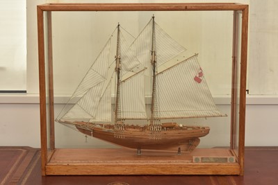 Lot 765 - A  scratch built model of Canadian Twin Masted Fishing and Racing Sailing Ship  'Blue Nose'