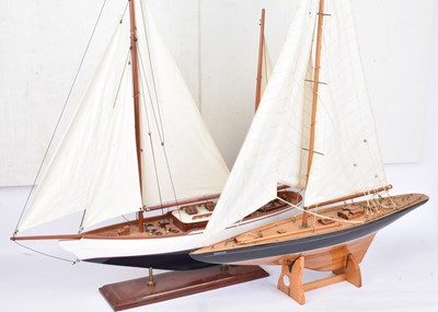 Lot 773 - A pair of static model America's Cup racing Yachts