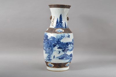 Lot 157 - A Chinese porcelain crackled glazed blue and white vase