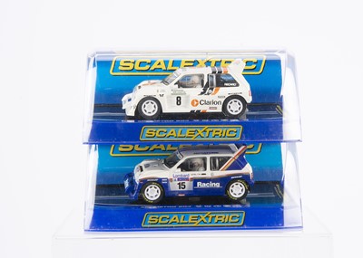 Lot 208 - Modern Scalextric MG Metro 6R4 Slot Cars