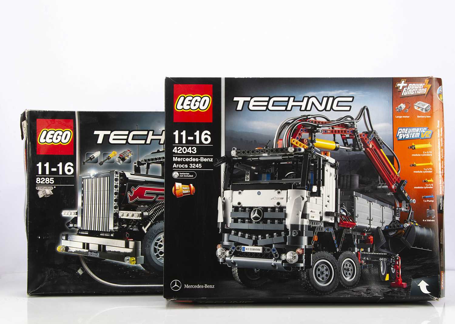 Lot 588 - Lego Technic Pick Up Truck and Mercedes Benz Arocs 3245