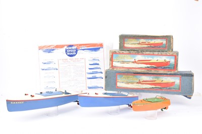 Lot 770 - Hornby tinplate clockwork Speedboats 1 and 2 and 3