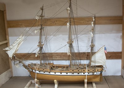 Lot 776 - A large scale factory built model of  three masted Sloop-of-war Sailing ship  USS 'Constellation'