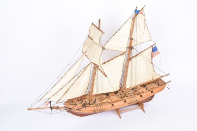 Lot 780 - A  scale factory built  model kit of a two  masted American Harvey Schooner