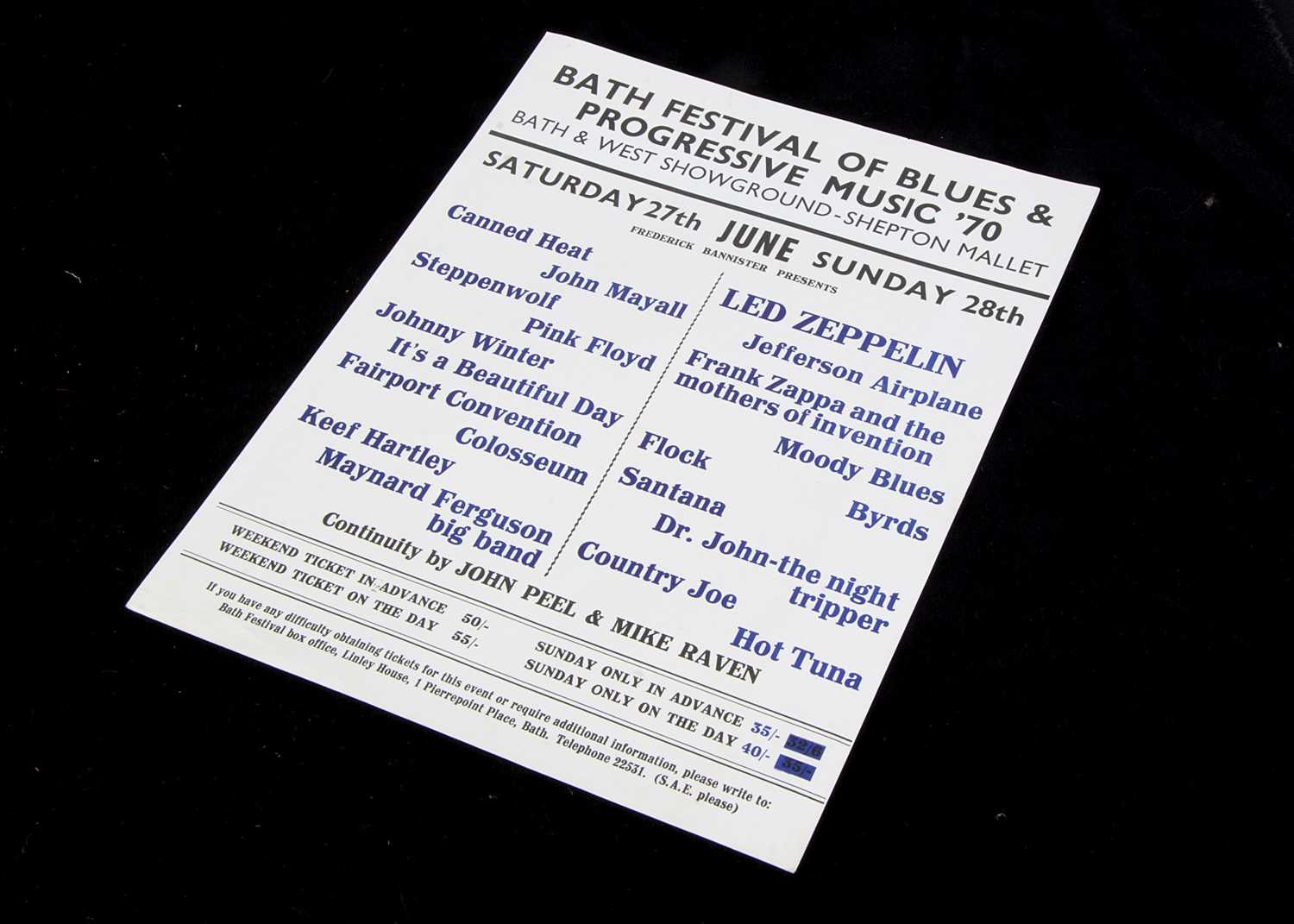 Lot 319 - Bath Festival 1970 Mini Poster