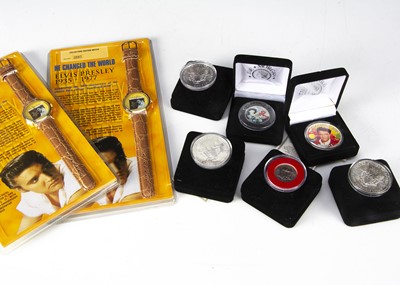 Lot 347 - Elvis Presley / Morgan Mint Coins / Watches