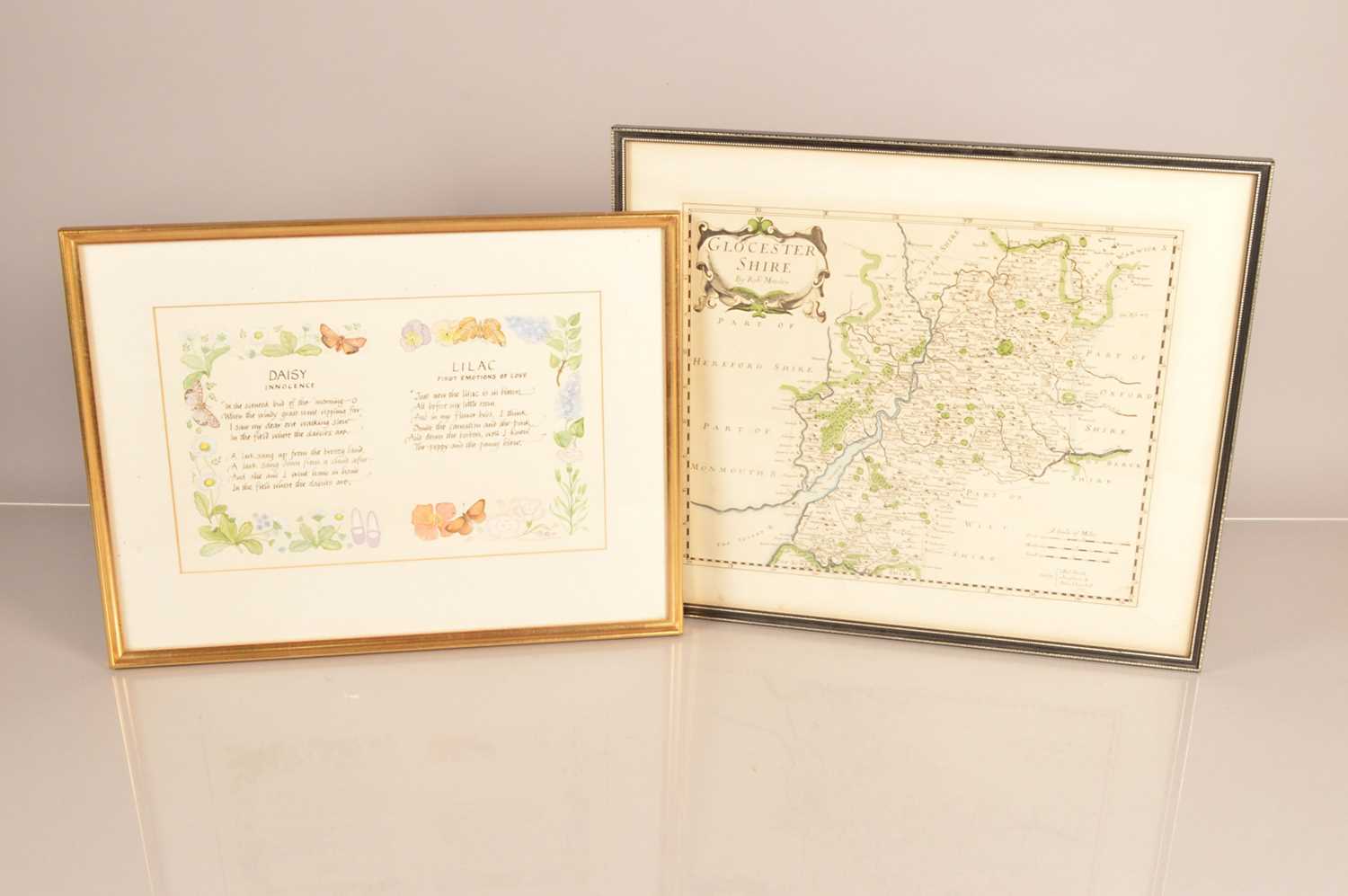 Lot 58 - A framed and glazed poem and watercolour by Helen Williams