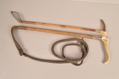 Lot 72 - Two antler handled riding crops