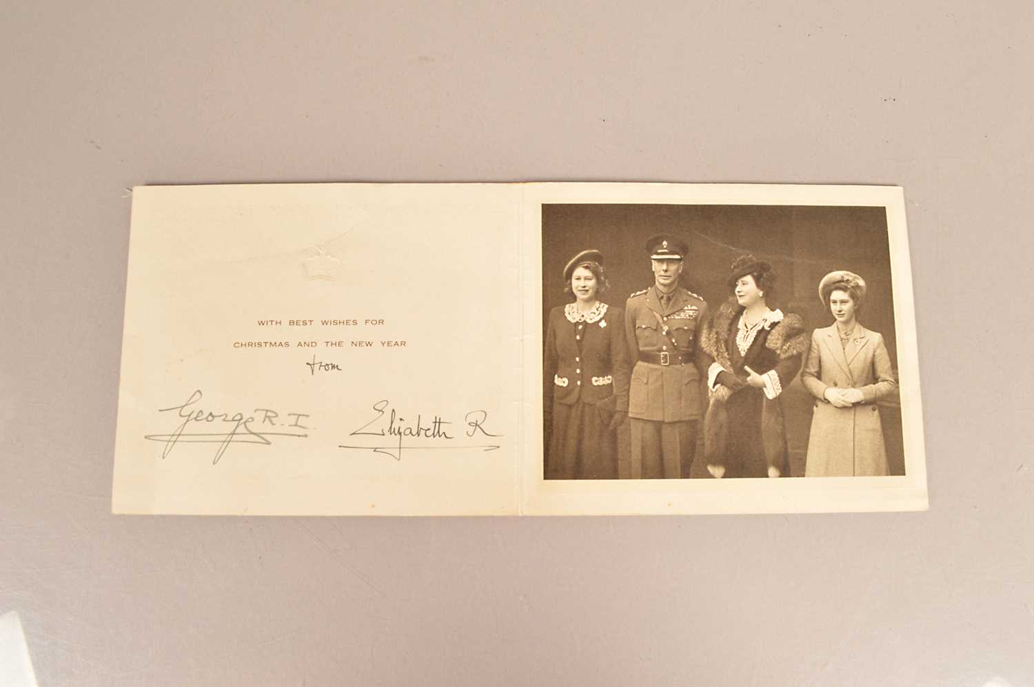 Lot 73 - King George VI and Queen Elizabeth Signed 1944 Christmas Cards