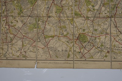 Lot 91 - Stanford's New Two Inch Map of London and its Environs - Main Road and Tramline Edition