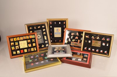 Lot 181 - A collection of framed and glazed Olympic Games pin sets