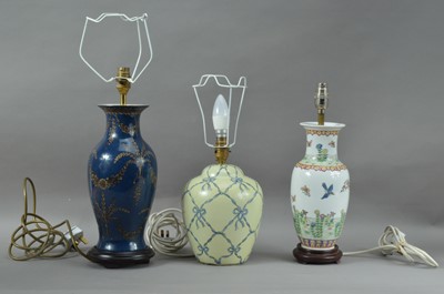 Lot 217 - Three decorative lamps