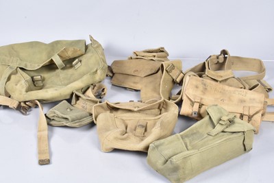 Lot 397 - A WWII canvas belt and holster set