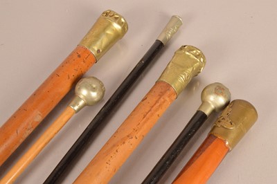Lot 463 - A group of Regimental swagger sticks and canes