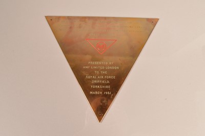 Lot 492 - A Bomber Command Station plaque