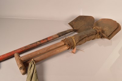 Lot 502 - Three military shovels