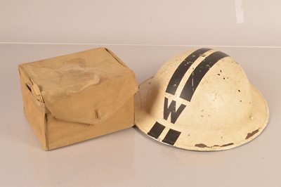 Lot 539 - An Air Raid Warden's Brodie helmet