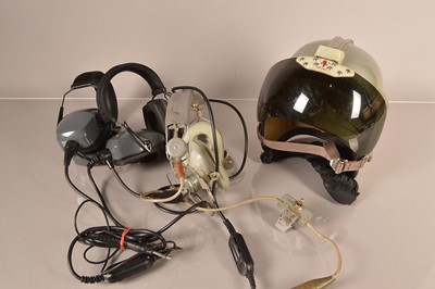 Lot 546 - A Military issue pilot's helmet with visor