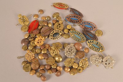 Lot 569 - A collection of Victorian Scottish Horse badges and buttons