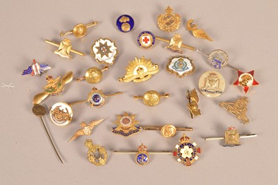 Lot 575 - A collection of gilt and base metal Regimental sweetheart brooches